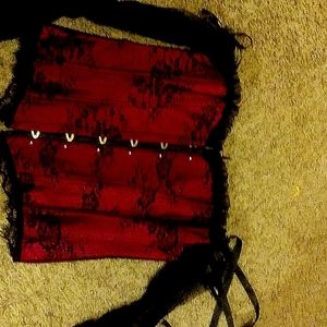 It is a off the shoulder red corset.